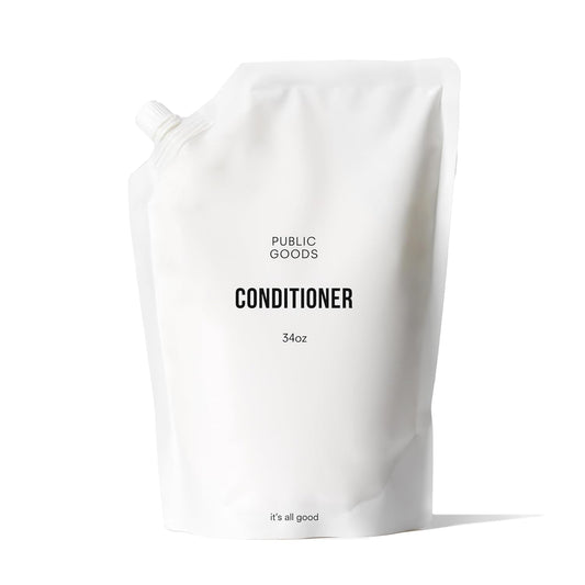 Public Goods Conditioner for Women & Men | Natural Conditioner to Protect & Moisturize Dry Hair | Made with Organic Essential Oils | Sulfate & Paraben Free | Vegan Friendly | 34 Fl Oz Refill