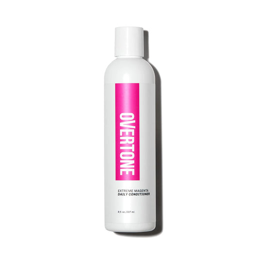 oVertone Haircare Daily Conditioner - 8 oz Semi-permanent Hair Conditioner With Shea Butter & Coconut Oil - Prevent Fading & Refresh Color - Vegan, Cruelty-Free - Extreme Magenta