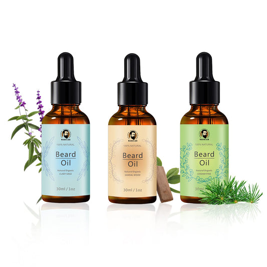 Beard Oil Conditioner 3 Pack, Beard Oil Kit for Men, Cedarwood, Sandalwood, and Sage for Men Mustaches, Thicker Facial Hair, Softening and Moisturizing, Gifts for Him Man Dad Father Boyfriend