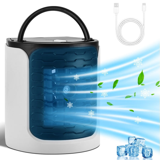BLUELK Air Conditioner Fan. Portable Air Cooler USB Personal Conditioner Desktop Cooling Fan for Bedroom. Office. Living Room & More