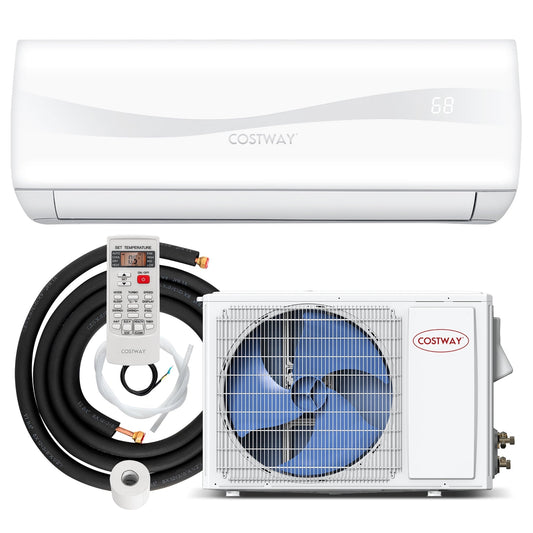 Costway 12000 BTU Mini Split Air Conditioner & Heater Ductless 17 SEER2 750 Sq. Ft
