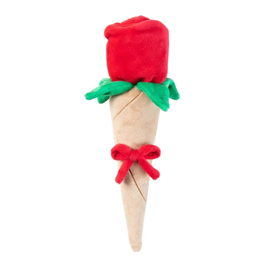 FuzzYard Valentines Day Wrapped Rose Plush Dog Toy
