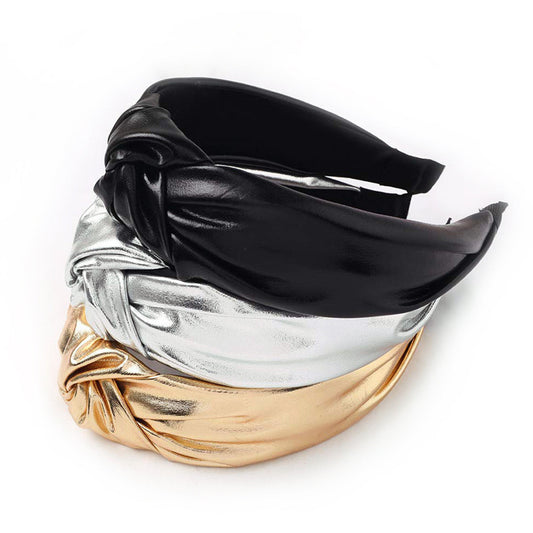 Top Trenz Inc. - Metallic Leather Knot Headband