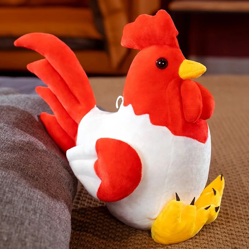 Realistic Plush Toy Rooster Chicken Plush Toys Stuffed Animal Plush Doll Kawaii Gifts for Kids Hug Toys Lovely Room Decoration Toy Kids Baby Gifts Store
