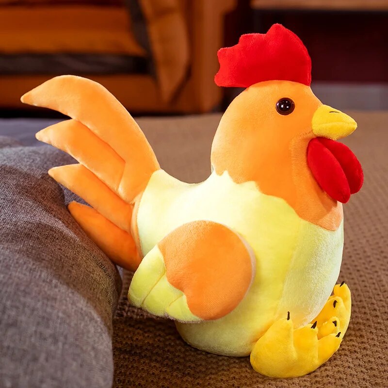 Realistic Plush Toy Rooster Chicken Plush Toys Stuffed Animal Plush Doll Kawaii Gifts for Kids Hug Toys Lovely Room Decoration Toy Kids Baby Gifts Store