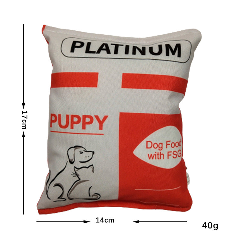 Potato Chip Bag Pet Plush Toy With Squeaker GROOMY