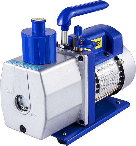 VEVOR Vacuum Pump 7CFM 1/2hp Single Stage Air Conditioning Vacuum Pump 110v 5pa Ultimate Vacuum Refrigerant HVAC Air Tool for Automobile Reparation Vacuum Evacuation (1-Stage. 7CFM)