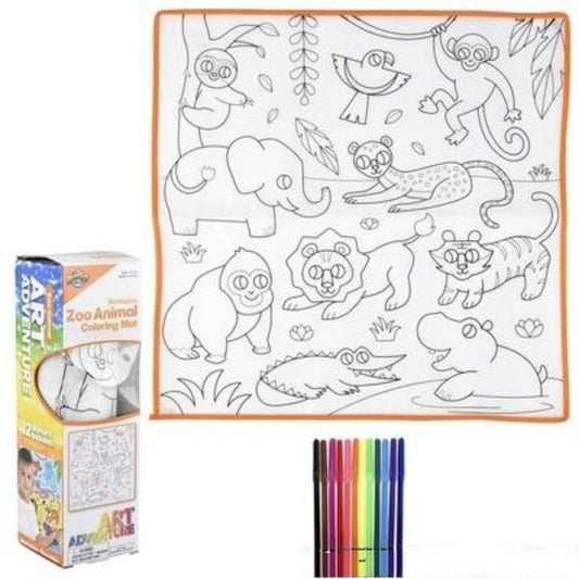 19.5" Zoo Washable Doodle Mat