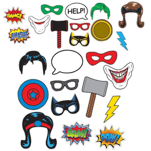 Superhero Photo Booth Prop Kit