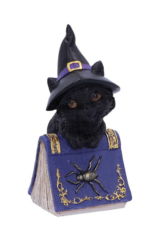 Pocus Black Cat Witch and Spellbook Figurine